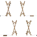 Wooden Floor Lamp With Modern Crossed Stand For Home Living Room Decor