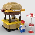 LEGO Toy Blocks Burger Shop Burger Shop Shop 3d model