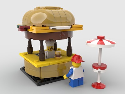 LEGO Toy Blocks Burger Shop Burger Shop 3d model