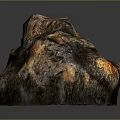 Natural Rock With Colorful Orange Black Brown Hues And Rough Textured Surface