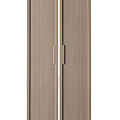 Wooden Double Doors With Various Designs Round Metal Accents And Geometric Patterns