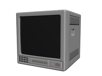 Modern Gray Square Kitchen Appliance Featuring Digital Display Control Button And Numeric Keypad 3d model