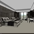 Spacious Modern Hotel Guest Room Interior With Large Bed Sofa And Floor To Ceiling Windows