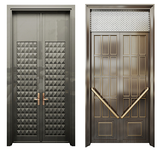 Modern double door 3d model