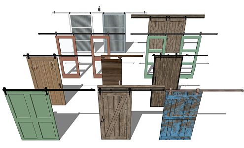 Modern Barn Door Barn Valley Door 3d model