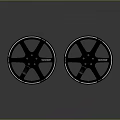Black Alloy Car Tires With Silver Rim Shiny Finish Two STRIPE Wheels Design
