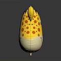 Giraffe Head Toy With Yellow Surface Orange Spots Brown Mane Smiling Face And Green Eyes
