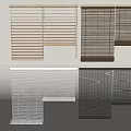 Different Types of Window Blinds in Wooden White and Black Grid Designs for Home