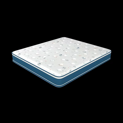 Comfortable Mattress With White Patterned Surface And Blue Border Design 3d model