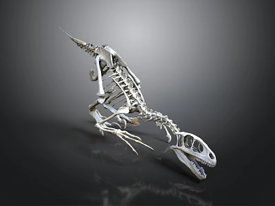 Detailed Dinosaur Skeleton 3D Model With Realistic Anatomical Structure And Scientific 3d model