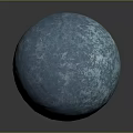 Blue Sphere with Detailed Textured Surface on Smooth Gray Background and Subtle Reflection 3d model