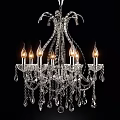 Elegant Crystal Chandelier With Classic Design Candle Style Bulbs And Hanging Crystal Pendants