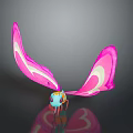 Animated Game Movie Character With Pink Wings White Patterns Blue Body And Orange Legs