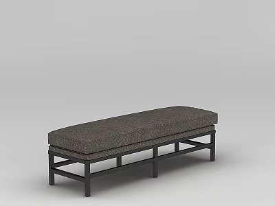 Modern Upholstered Sofa Bench With Fabric Cushion And Metal Frame Design 3d model