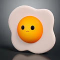 Cute Cartoon Chicken Character Designed As Sunny Side Up Egg With Smiling Face