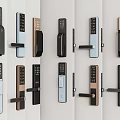 Modern door handle smart door lock password lock door handle 3d model