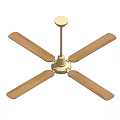 Modern Ceiling Fan With Wooden Blades And Metal Downrod For Home Use