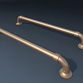 Brass Curved Pull Handles With Sturdy Metal Construction For Furniture And Cabinets