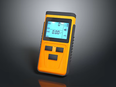 Handheld Digital Device With Orange Black Design LCD Screen And Control Buttons 3d model