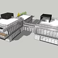 Modern Sales Office Building With Contemporary Architecture Glass Curtain Walls Spacious Windows And Clean Lines