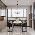 Modern Living And Dining Area With Sofa Coffee Table TV Wall And Dining Table