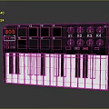 BOSS Electronic Keyboard Controller With Red Buttons Knobs K1 K2 K3 K4 And Piano Keys
