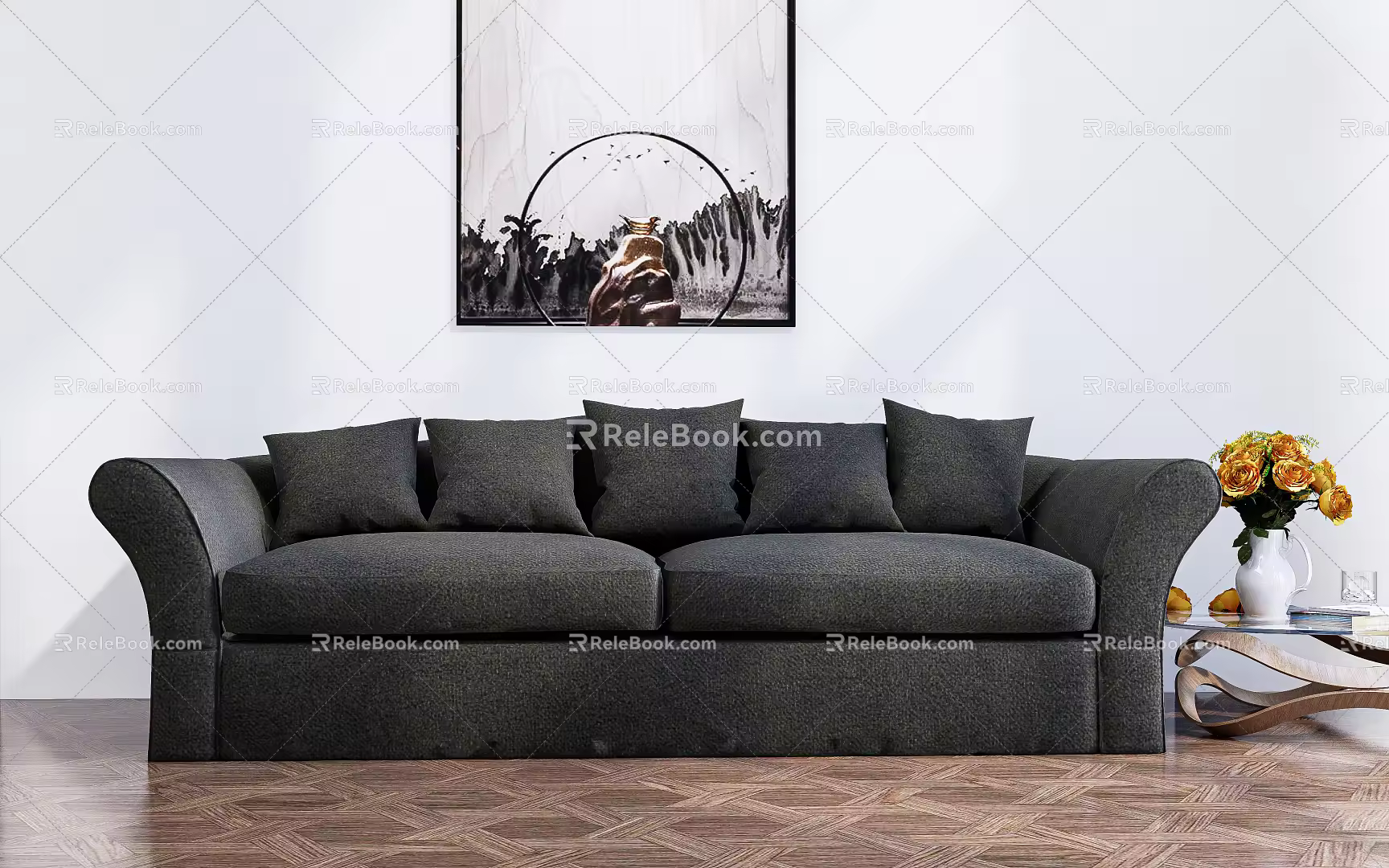 Modern double sofa 3d model