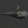 Mechanical Shark Sculpture With Steampunk Metal Gears Red Eyes And Open Mouth