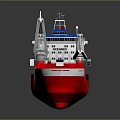 3D Render Of Red Cargo Ship With OCEANET Branding And Cranes