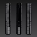 Modern Silver Tower Air Conditioner Fan With Control Panel And Sleek Design