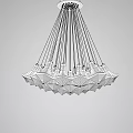 Modern Transparent Glass Chandelier With Delicate Hanging Elements And Elegant Design 3d model