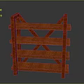 Red Wooden Bookshelf With Multiple Shelves And Cross Braces For Home Organization
