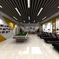 Modern School Gymnasium With Treadmills Pool Table And Weightlifting Posters