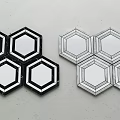 Modern Floor Design With Hexagonal Tiles In Black White Geometric Patterns 3d model