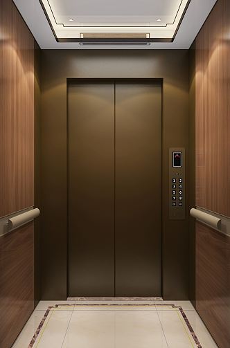 Modern elevator car 3d model