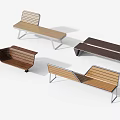 Modern Outdoor Chairs With Wooden Slats And Metal Frames For Outdoor Spaces