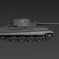 Military Vintage Tank With Long Cannon Tracks And Heavy Metal Armor Design 3d model