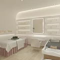 Modern SPA Sauna Room With Treatment Beds Mirror Shelves Sink And Chair