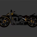 Vintage Motorcycle With Classic Design Chrome Details And Shiny Metallic Surface