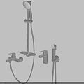 Modern Chrome Bathroom Shower Head Set With Handheld Sprayer And Faucet Components