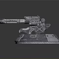 Sci-Fi Mechanical Turret Design With Metallic Rotating Base And Long Barrel 3d model