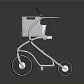 Lightweight Rollator Walker With White Mesh Basket Gray Handles And Four Wheels