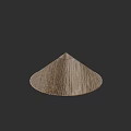 Elegant Conical Hat Featuring Light Brown Wooden Texture Against Dark Background