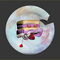 Delicious Pink Cake Slice With Fresh Strawberries And Cream On Plate