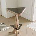 Modern Crossed Wooden Frame Bar Stool With Black Top And Stylish Design On Geometric Floor