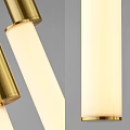 Contemporary Gold Linear Pendant Light Design Featuring Hanging Cylindrical Tubes And Sleek Rods
