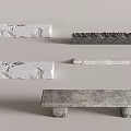 Stone Stool Bench 3d model