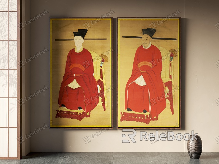 New Chinese Character Decorative Painting Emperor Portrait Hanging Painting model