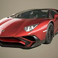 Red Sports Car With Sleek Design Scissor Doors Sharp Headlights And Black Wheels