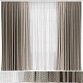 Elegant Layered Curtains With Textured Outer Drapes And Sheer White Inner Panels